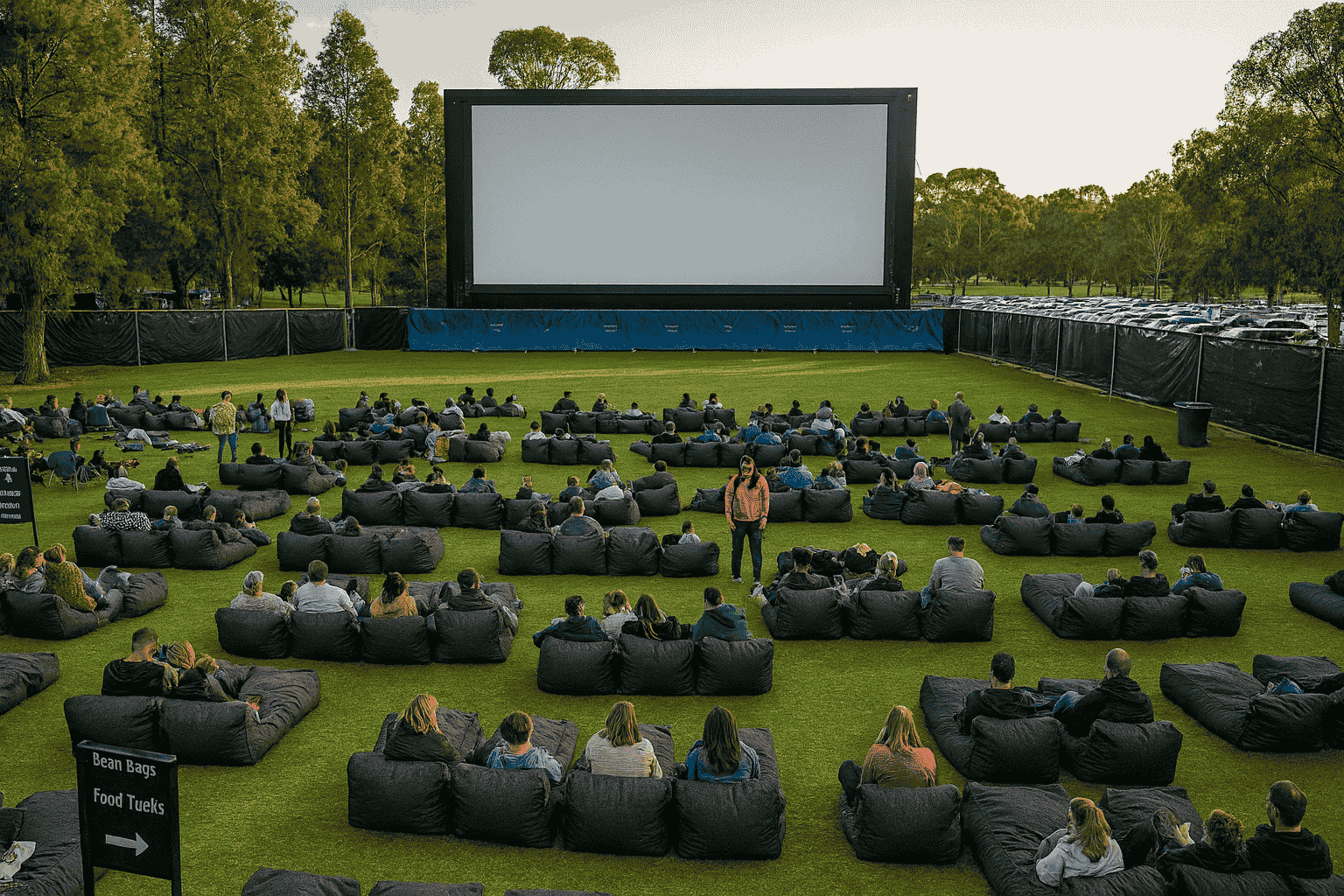 Outdoor cinema bean bags