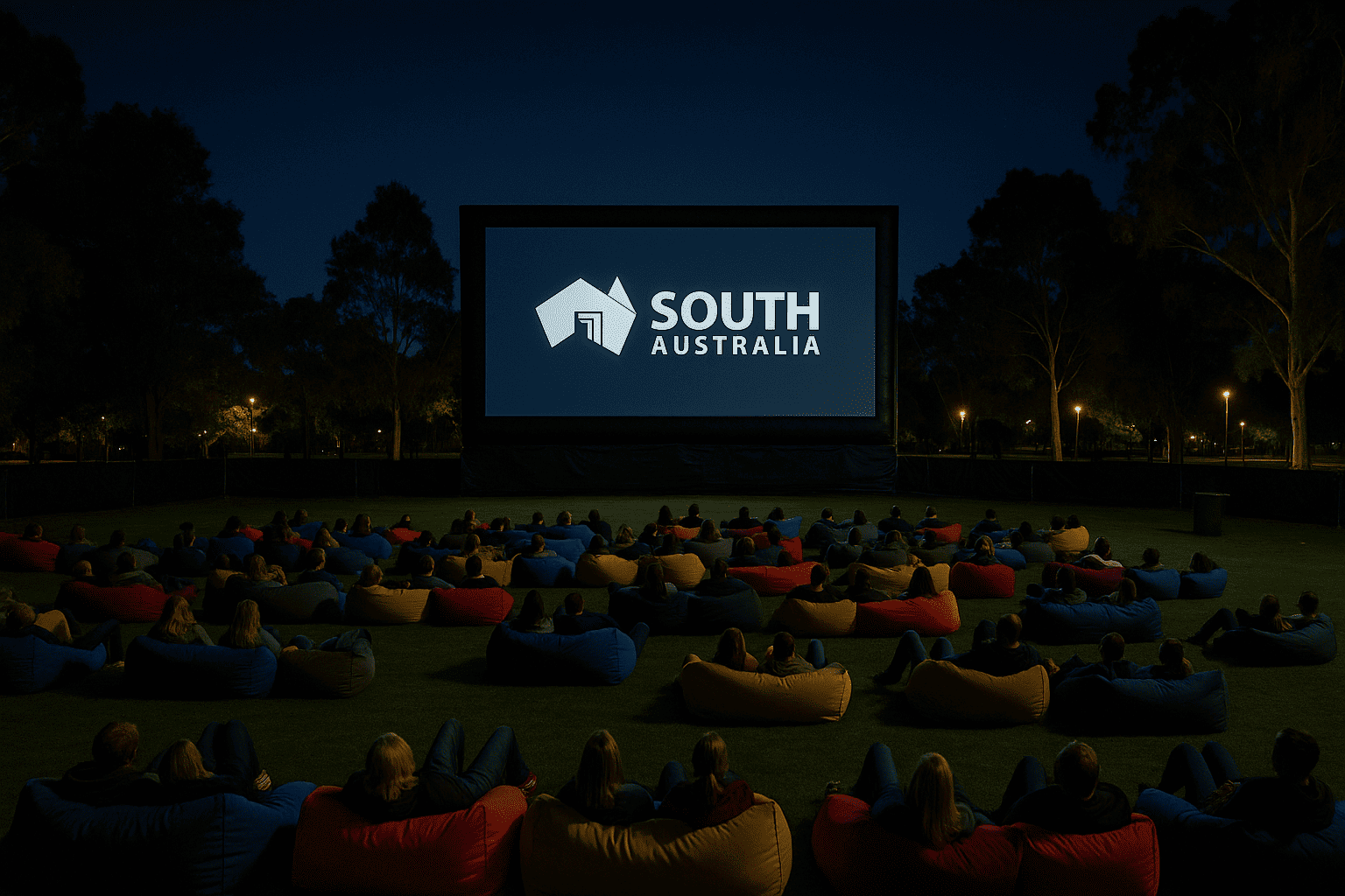 Night outdoor cinema screening