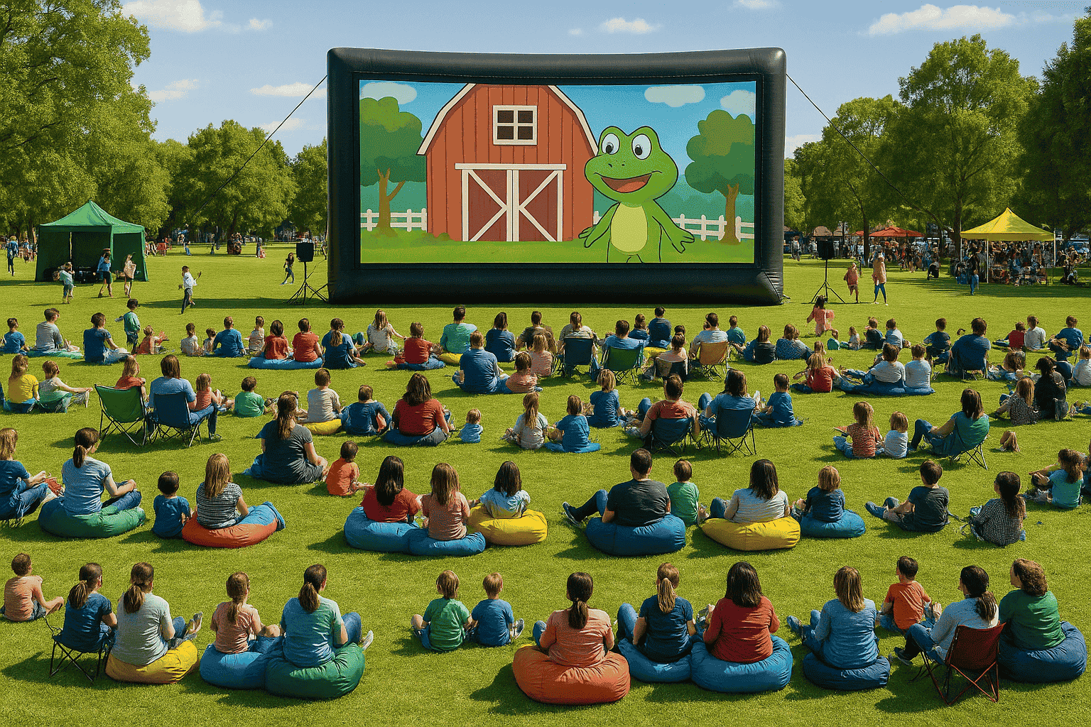Outdoor movie in park