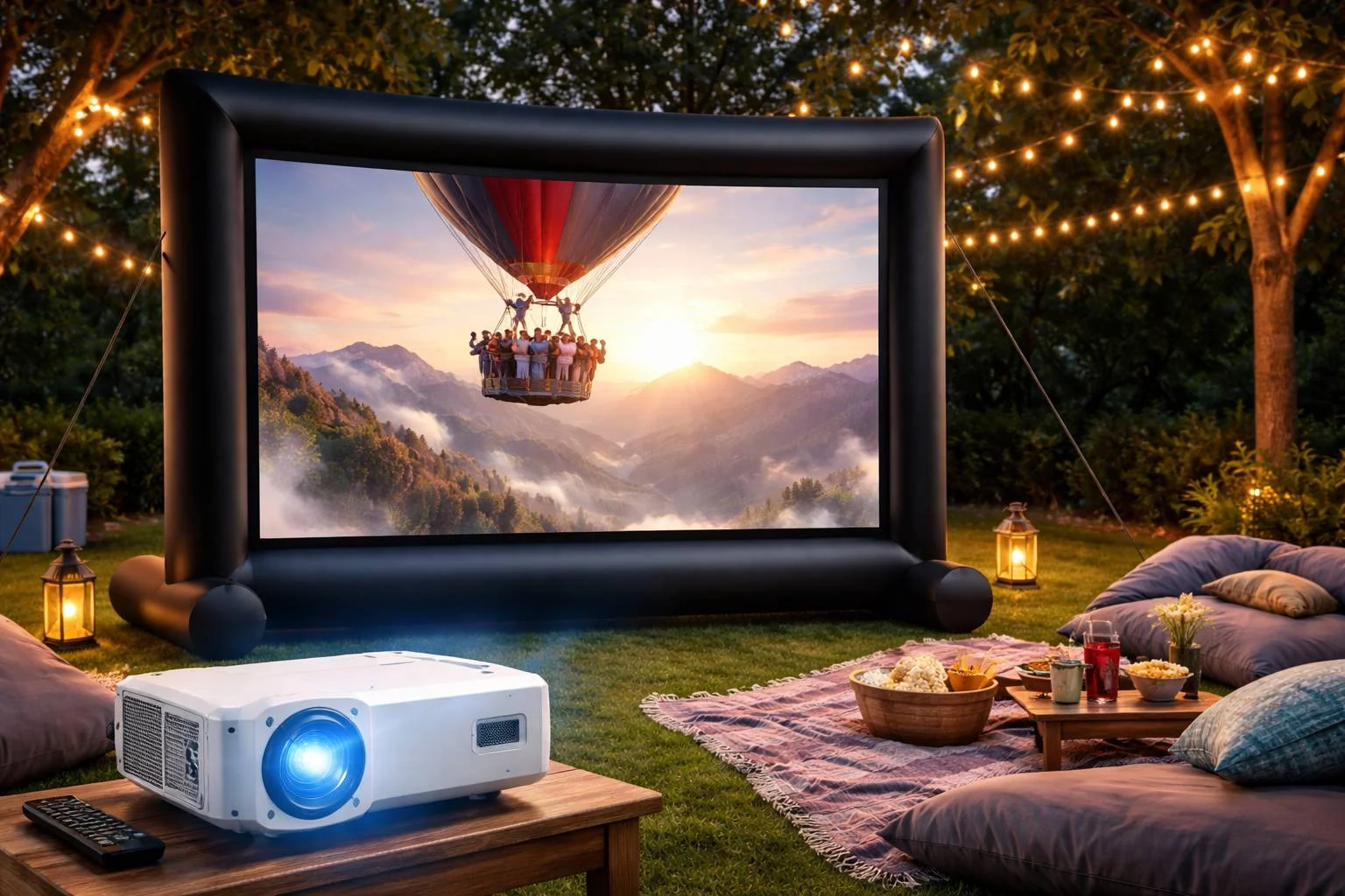 Inflatable Movie Screen and Projector